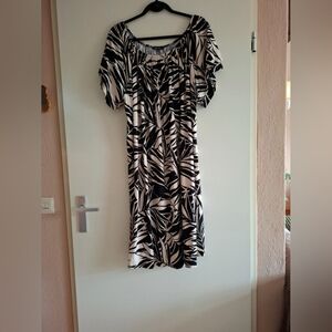 Black and White Midi Dress